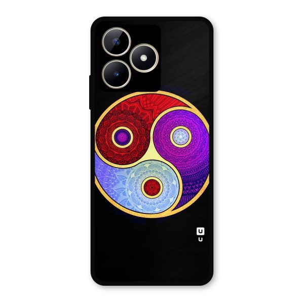 Yin Yang Mandala Design Metal Back Case for Realme C53