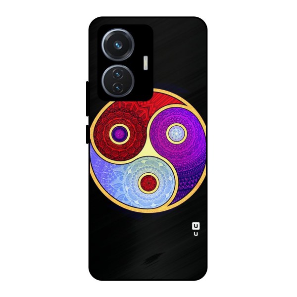 Yin Yang Mandala Design Metal Back Case for iQOO Z6 44W