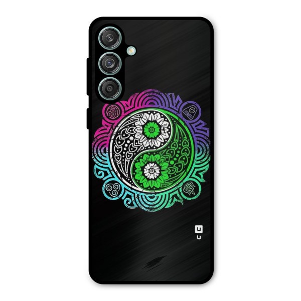 Yin and Yang Colorful Mandala Metal Back Case for Galaxy M55 5G