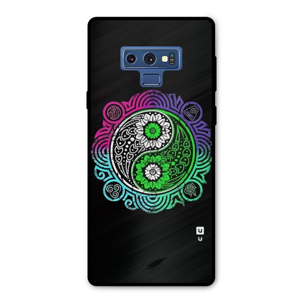 Yin and Yang Colorful Mandala Metal Back Case for Galaxy Note 9