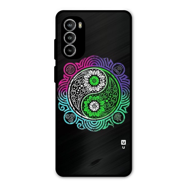 Yin and Yang Colorful Mandala Metal Back Case for Moto G52
