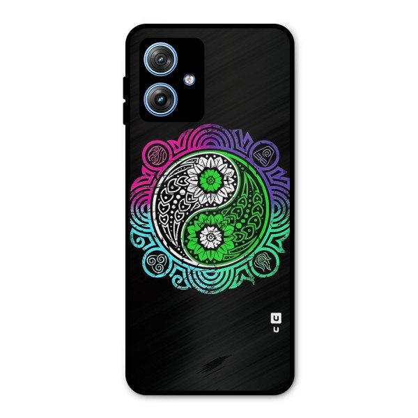 Yin and Yang Colorful Mandala Metal Back Case for Moto G54