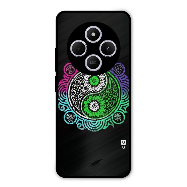 Yin and Yang Colorful Mandala Metal Back Case for Poco C75 5G