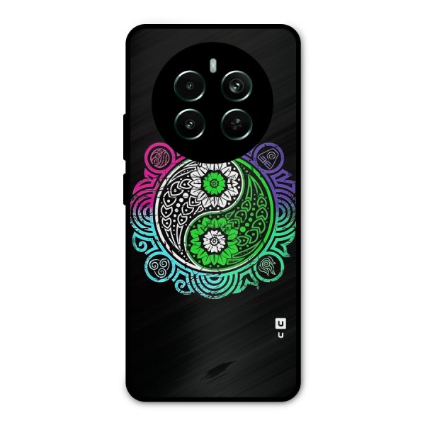 Yin and Yang Colorful Mandala Metal Back Case for Realme Narzo 70 Pro
