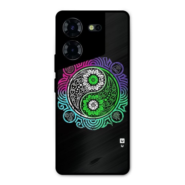 Yin and Yang Colorful Mandala Metal Back Case for Tecno Pova 5 Pro 5G
