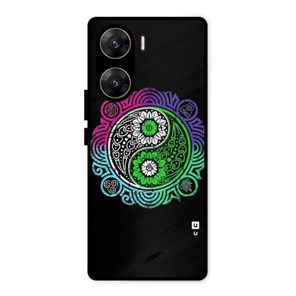 Yin and Yang Colorful Mandala Metal Back Case for Vivo V29e