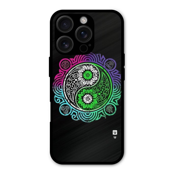 Yin and Yang Colorful Mandala Metal Back Case for iPhone 16 Pro