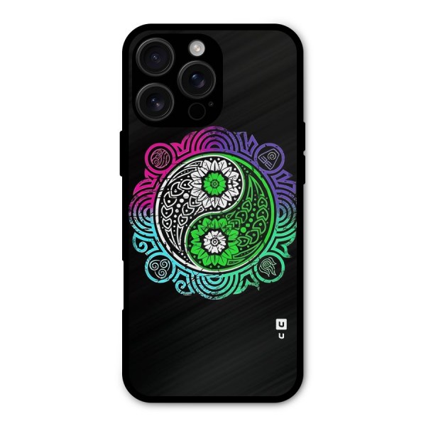 Yin and Yang Colorful Mandala Metal Back Case for iPhone 16 Pro Max