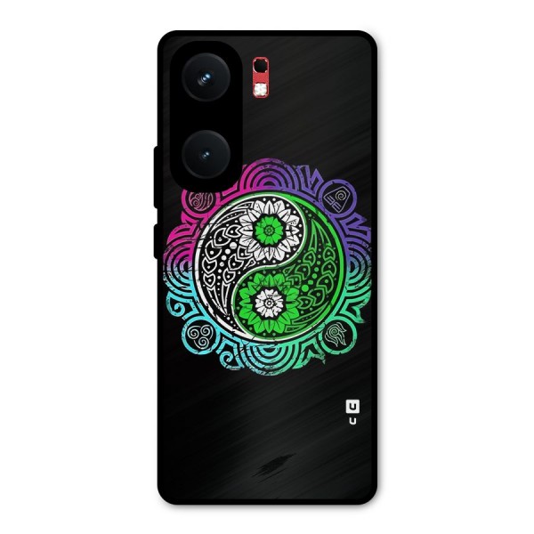 Yin and Yang Colorful Mandala Metal Back Case for iQOO Neo 9 Pro