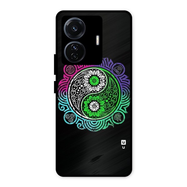 Yin and Yang Colorful Mandala Metal Back Case for iQOO Z6
