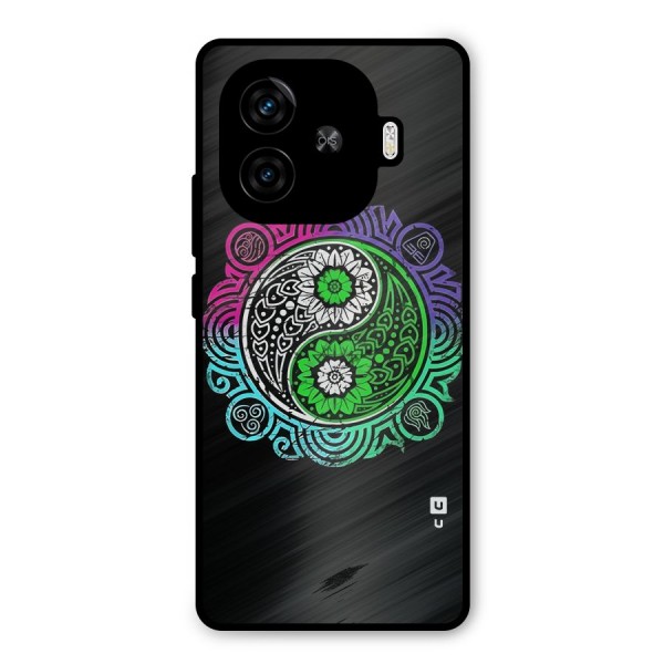 Yin and Yang Colorful Mandala Metal Back Case for iQOO Z9 Turbo