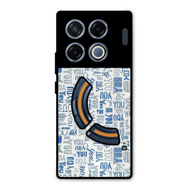 You Pattern Metal Back Case for Infinix GT 20 Pro
