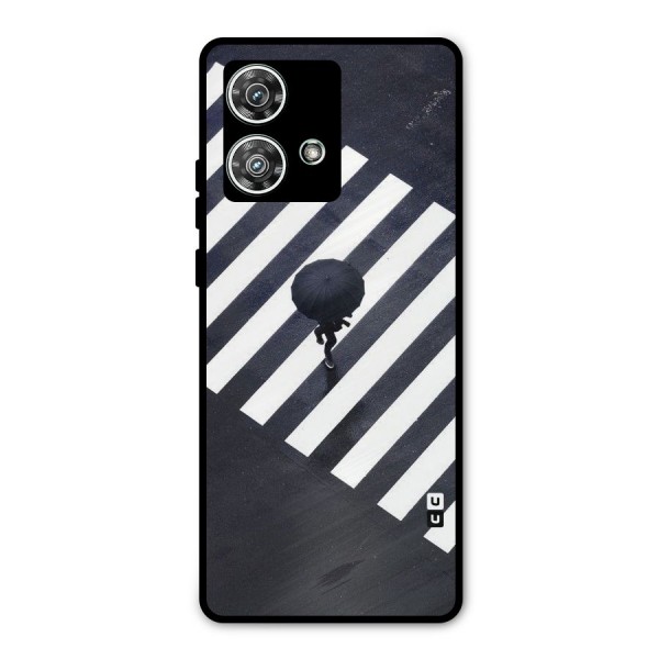 Zebra Walking Metal Back Case for Motorola Edge 40 Neo