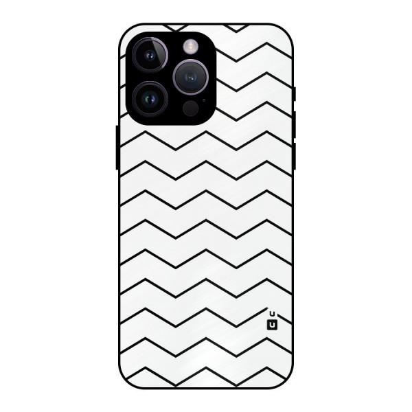 ZigZag Simple Classic Lines Metal Back Case for iPhone 14 Pro Max
