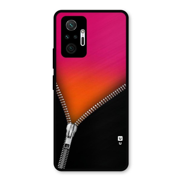 Zipper Print Metal Back Case for Redmi Note 10 Pro Max