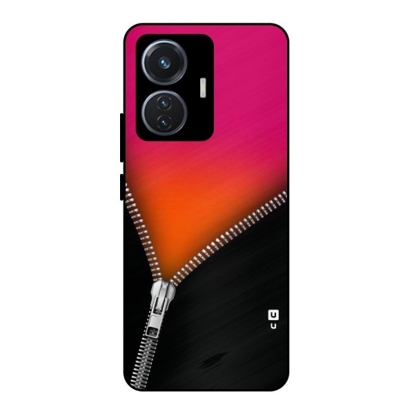 Zipper Print Metal Back Case for iQOO Z6 44W