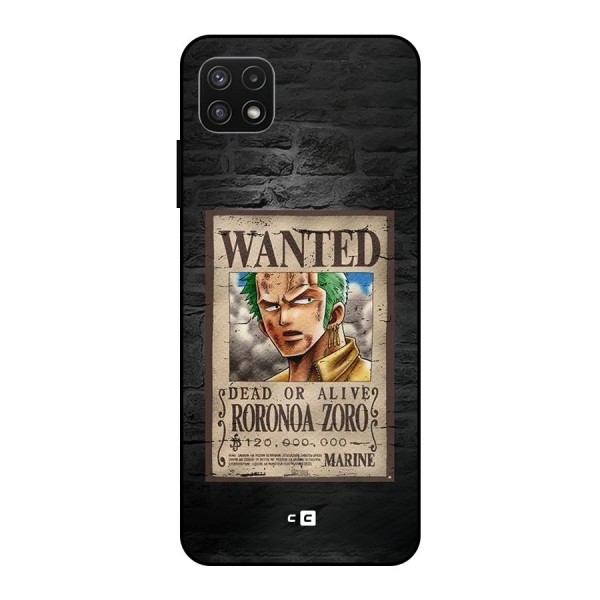 Zoro Wanted Metal Back Case for Galaxy A22 5G