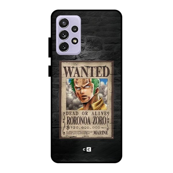 Zoro Wanted Metal Back Case for Galaxy A72