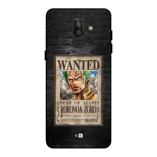 Zoro Wanted Metal Back Case for Galaxy J8