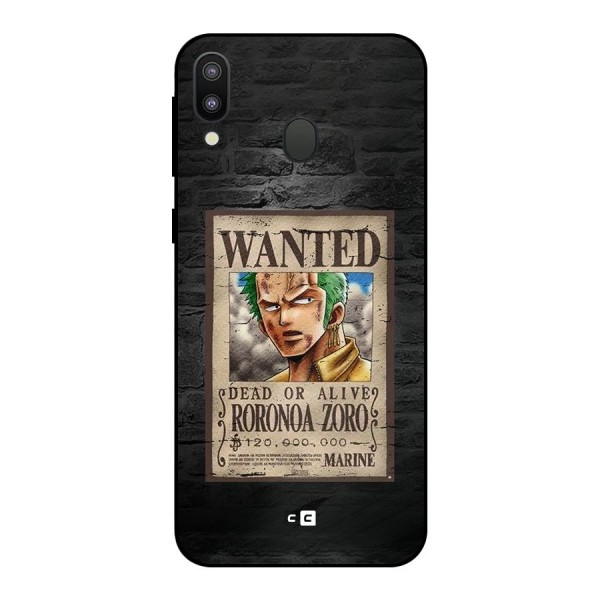 Zoro Wanted Metal Back Case for Galaxy M20