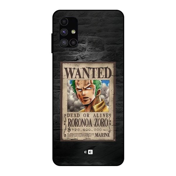 Zoro Wanted Metal Back Case for Galaxy M51