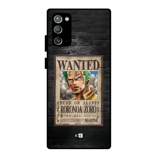 Zoro Wanted Metal Back Case for Galaxy Note 20