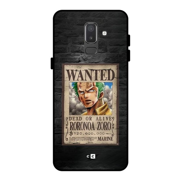 Zoro Wanted Metal Back Case for Galaxy On8 (2018)