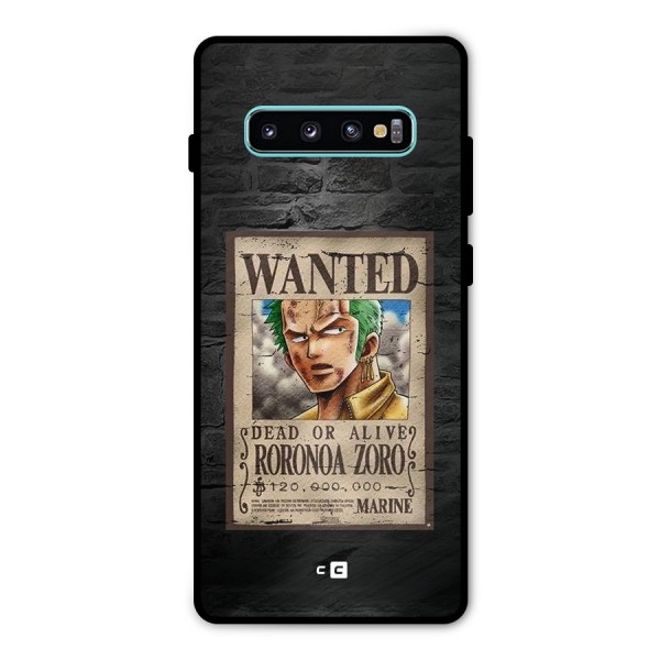 Zoro Wanted Metal Back Case for Galaxy S10 Plus