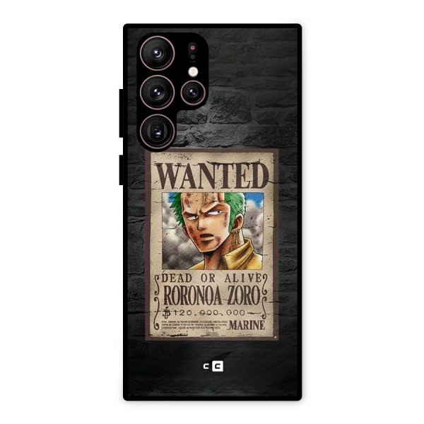 Zoro Wanted Metal Back Case for Galaxy S22 Ultra 5G