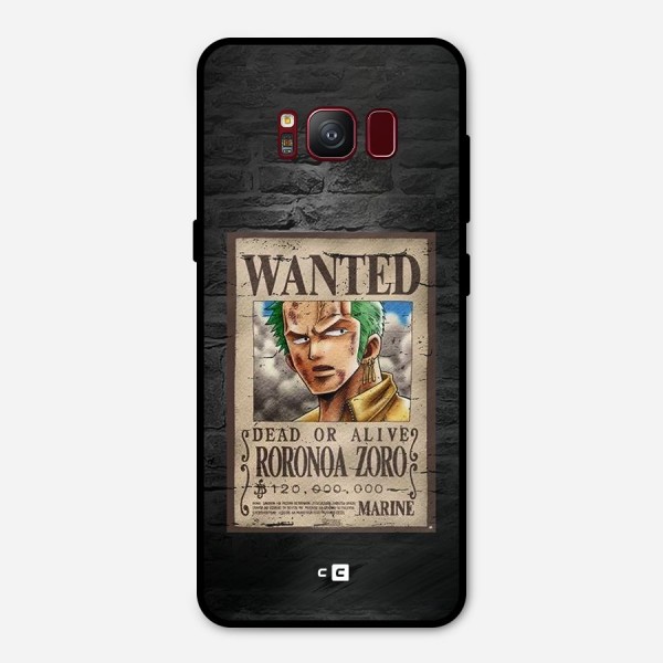 Zoro Wanted Metal Back Case for Galaxy S8