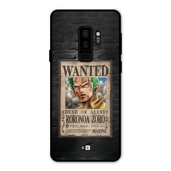 Zoro Wanted Metal Back Case for Galaxy S9 Plus