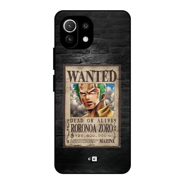 Zoro Wanted Metal Back Case for Mi 11 Lite