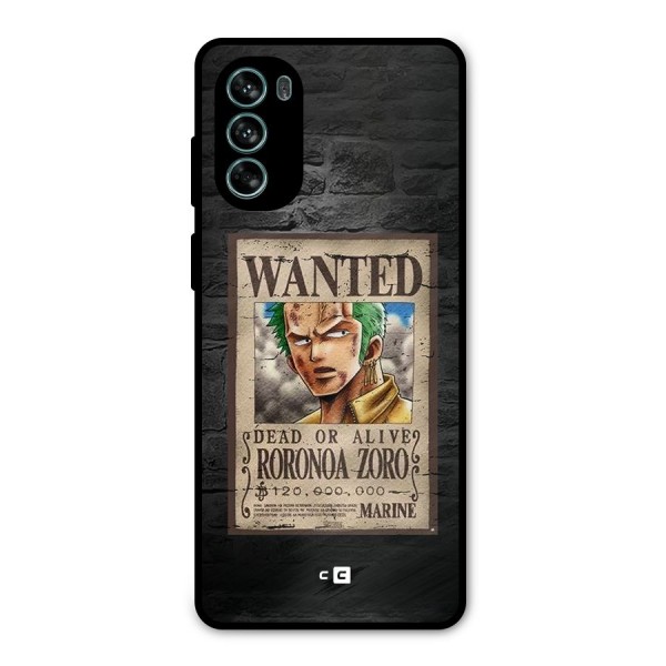 Zoro Wanted Metal Back Case for Moto G62