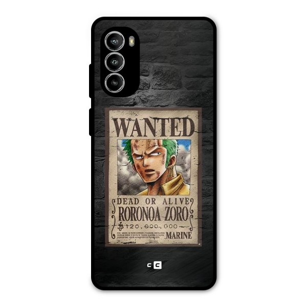 Zoro Wanted Metal Back Case for Moto G82