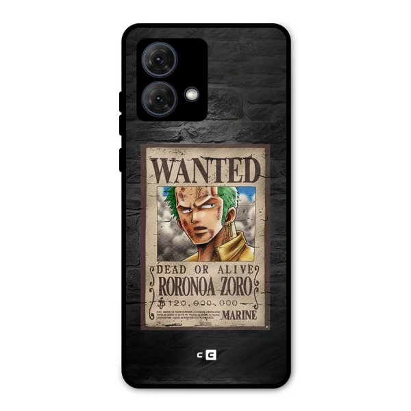 Zoro Wanted Metal Back Case for Moto G84