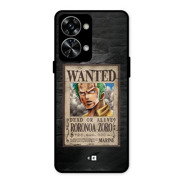 Zoro Wanted Metal Back Case for OnePlus Nord 2T