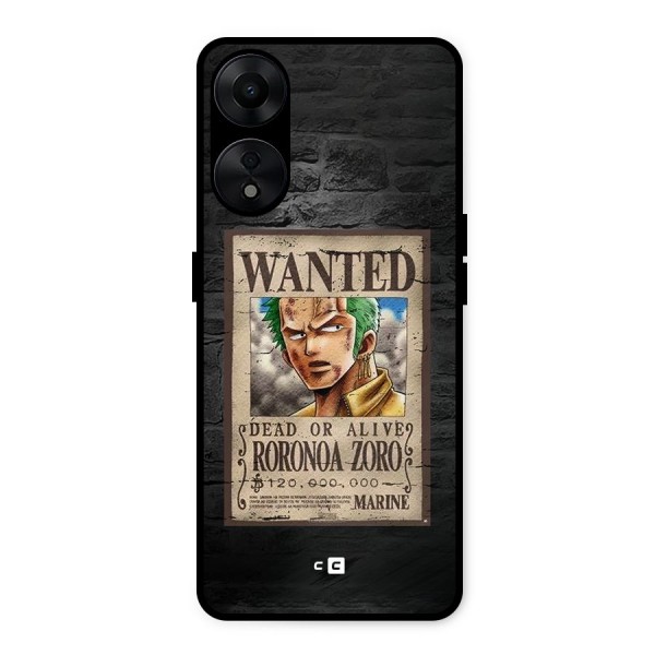 Zoro Wanted Metal Back Case for Oppo A78 5G