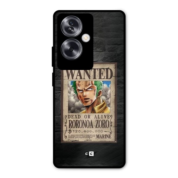 Zoro Wanted Metal Back Case for Oppo A79 5G