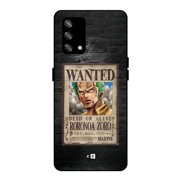 Zoro Wanted Metal Back Case for Oppo F19