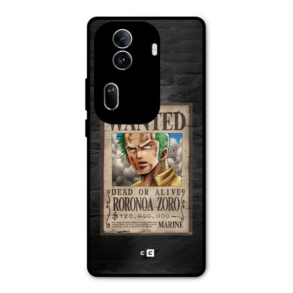 Zoro Wanted Metal Back Case for Oppo Reno11 Pro 5G