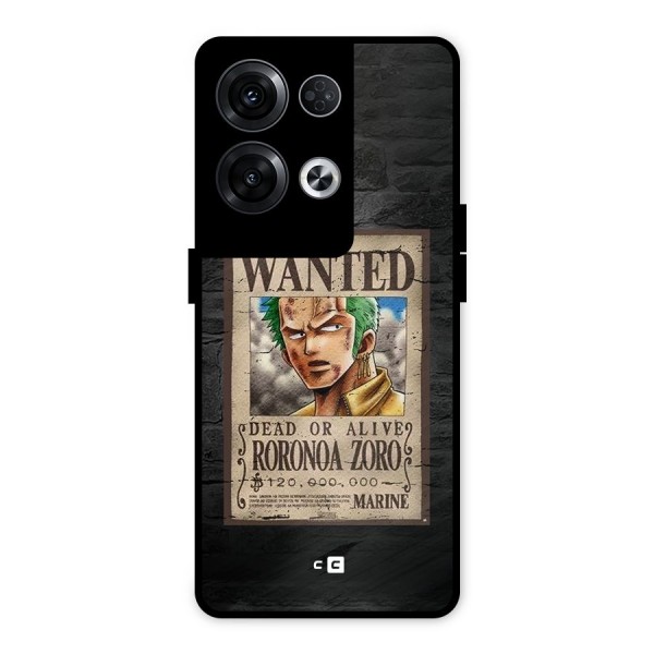 Zoro Wanted Metal Back Case for Oppo Reno8 Pro 5G