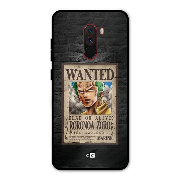 Zoro Wanted Metal Back Case for Poco F1