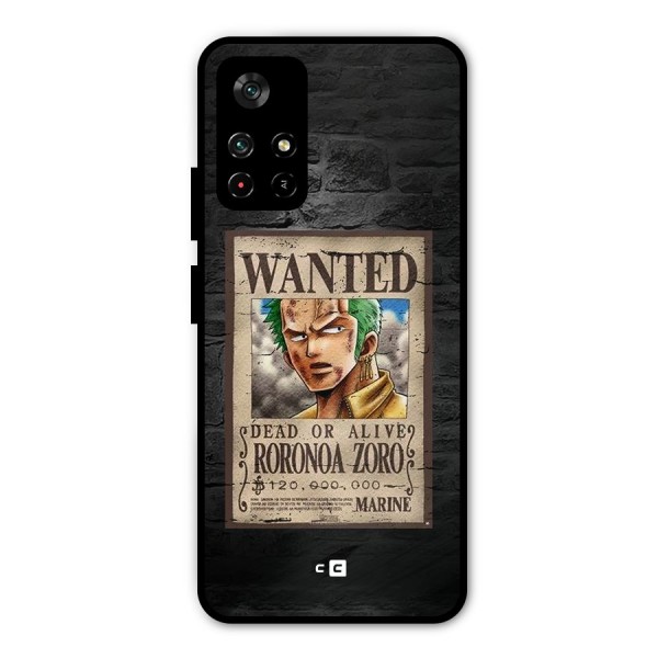 Zoro Wanted Metal Back Case for Poco M4 Pro 5G