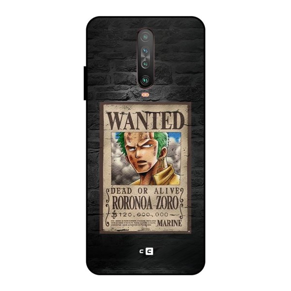 Zoro Wanted Metal Back Case for Poco X2