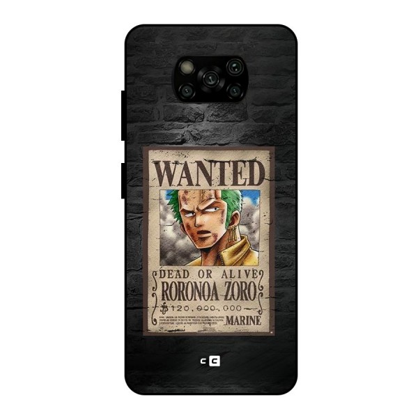 Zoro Wanted Metal Back Case for Poco X3