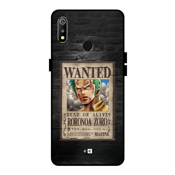 Zoro Wanted Metal Back Case for Realme 3