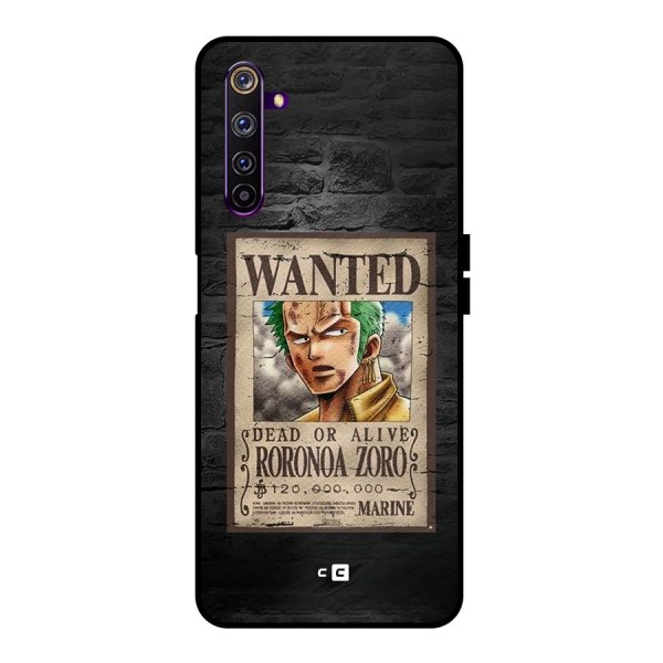 Zoro Wanted Metal Back Case for Realme 6 Pro
