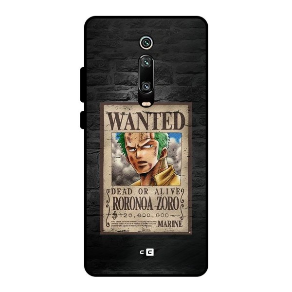 Zoro Wanted Metal Back Case for Redmi K20