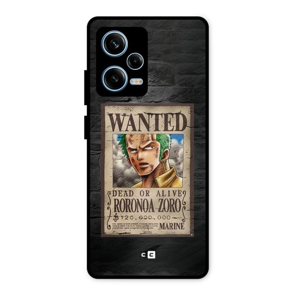 Zoro Wanted Metal Back Case for Redmi Note 12 Pro