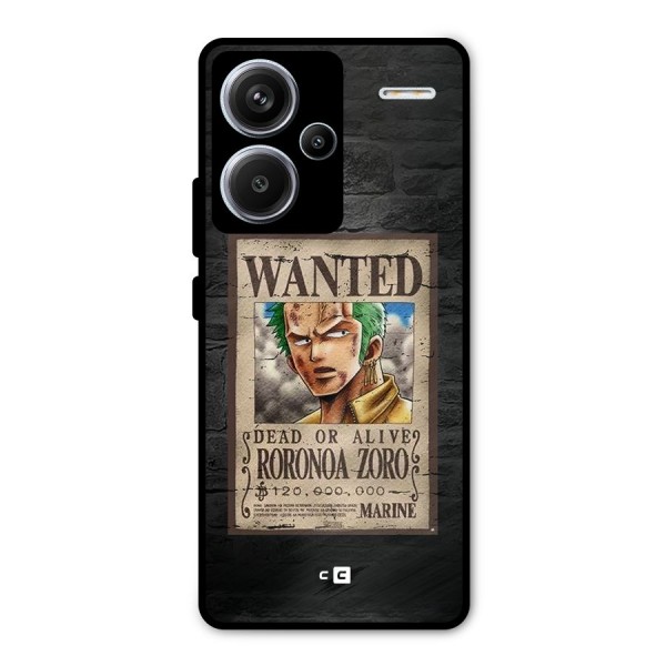 Zoro Wanted Metal Back Case for Redmi Note 13 Pro Plus